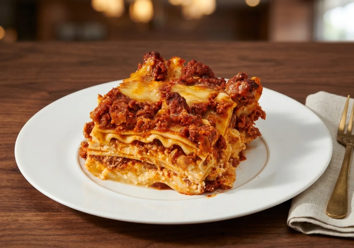 Lasagna at The Spice Affair Pizza Restaurant in Calgary, AB